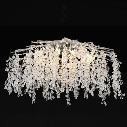 Candelabru Cristal CC8080/D800CH, 9x E14, Diametru 49cm, Crom