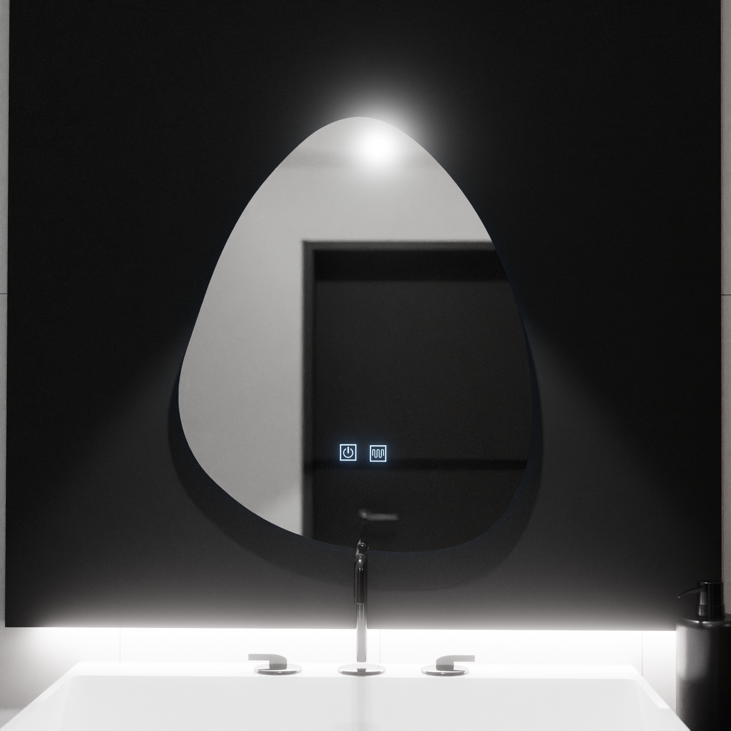 Oglinda LED Organica 80x60cm, Fluido Touch, Sistem Dezaburire, Dimabila