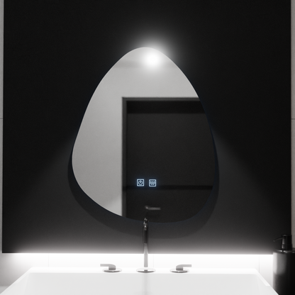 Oglinda LED Organica 80x60cm, Fluido Touch, Sistem Dezaburire, Dimabila