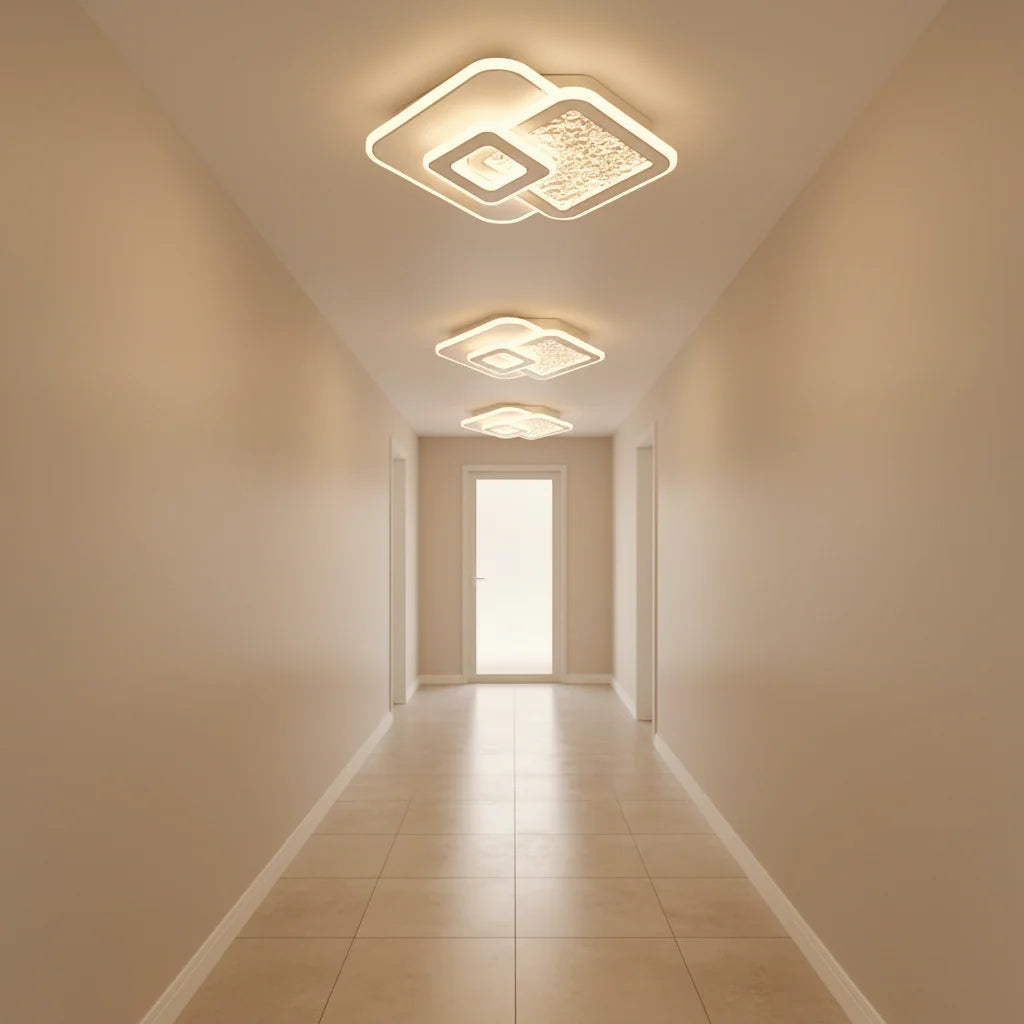 Lustra LED KOMPACTO 57W, 3 Patrate, lumina Rece/Calda/Neutra, Alb