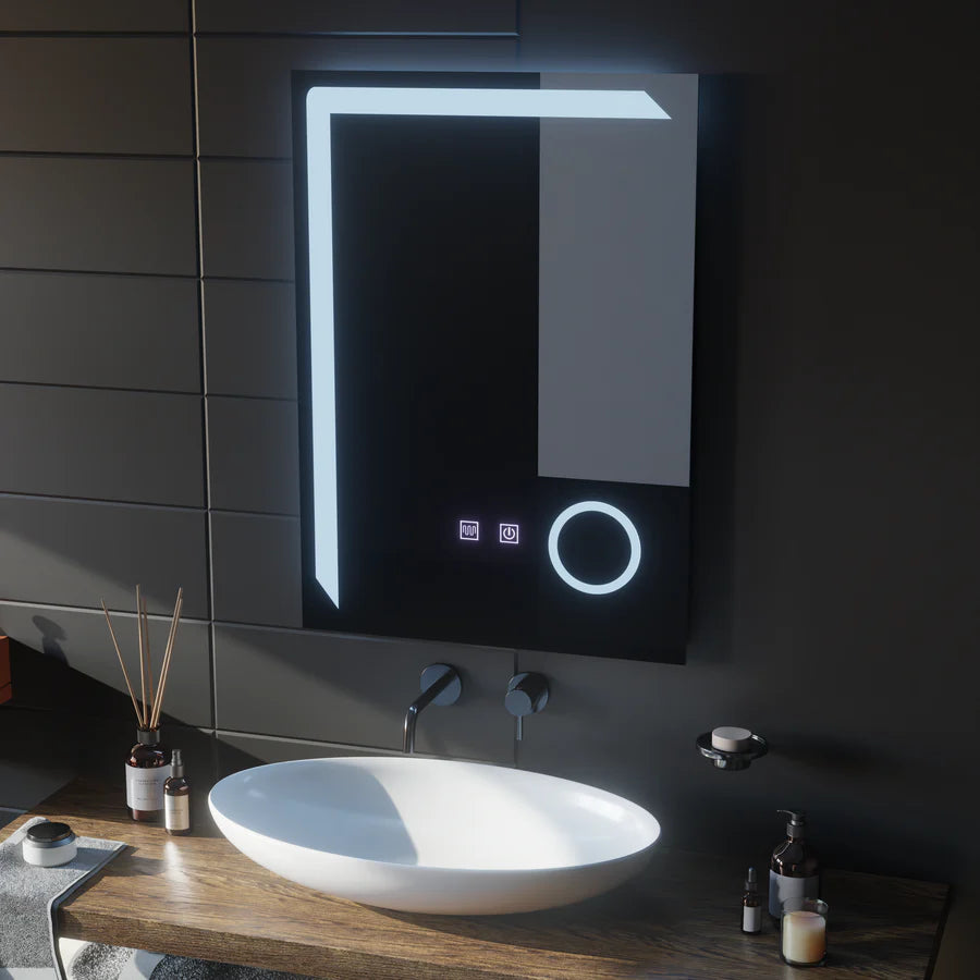 Oglinda LED Rectangulara, 60x80cm, Linea Touch, Sistem Dezaburire, Dimabila