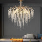 Candelabru Cristal CC9323/5FGD, 5x E14, Diametru 49cm, Auriu