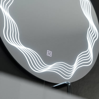 Oglinda LED Rotunda 60cm Flusso Touch Sistem Dezaburire Dimabila