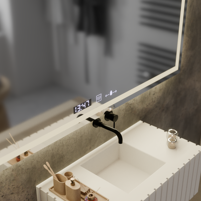 Oglinda LED Rectangulara, 120x60cm, Verite MotionGlow Marcello, Sistem Dezaburire, Ceas & Termometru, Dimabila – oglindă