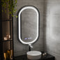 Oglinda LED Senzor Helmut Sistem Dezaburire, Ceas si Temperatura 50x80 cm Rama Negru Brushed Marcello Funghi