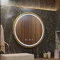 Oglinda LED Touch LUSSO Sistem Dezaburire, Ceas si Temperatura, 70 cm, rama Auriu Brushed