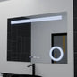 Oglinda LED Rectangulara, 100x75cm, ABSOLU MotionGlow Marcello, Sistem Dezaburire, Ceas & Termometru, Lupa Cosmetica, Dimabila