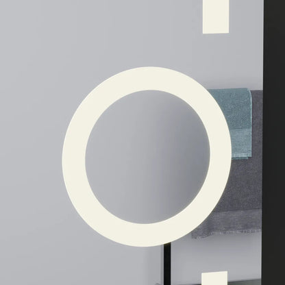 Oglinda LED Rectangulara, 60x80cm, Eclat MotionGlow Marcello, Ceas & Termometru, Sistem Dezaburire, Lupa Cosmetica, Dima