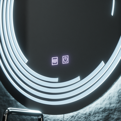 Oglinda LED Rotunda 70cm Lira Verita Touch Sistem Dezaburire Dimabila