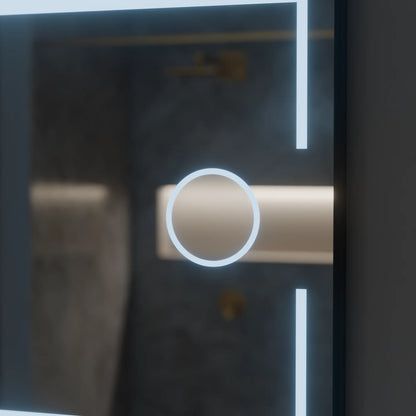 Oglinda LED Rectangulara, 160x80cm, Senzor MotionGlow Marcello, Sistem Dezaburire, Ceas & Termometru, Lupa Cosmetica, Dimabila