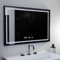 Oglinda LED Rectangulara, 120x80cm, Raggio Motion Glow Marcello, Sistem Dezaburire, Termometru si Ceas, Dimabila