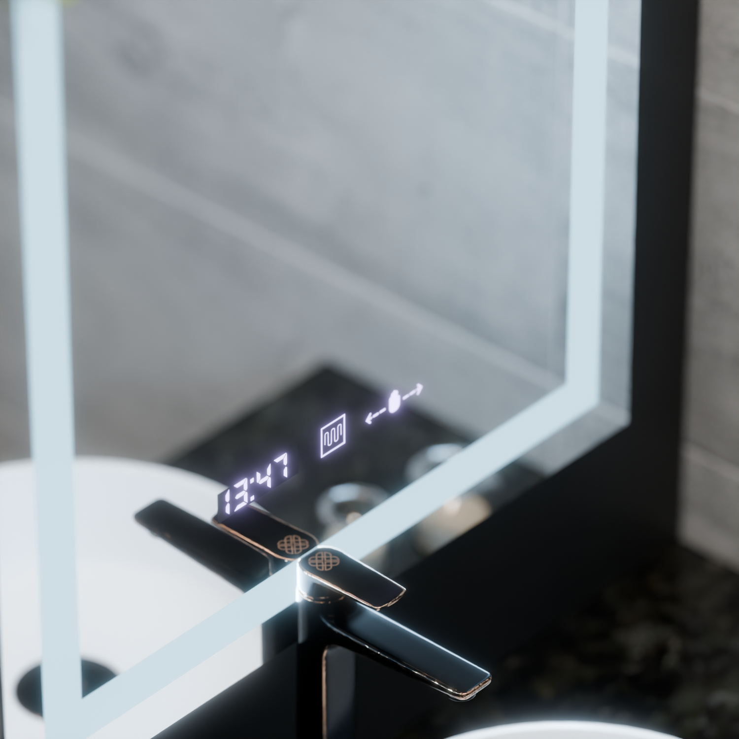 Oglinda LED Rectangulara 60x80cm Verite MotionGlow Marcello, Sistem Dezaburire, Termometru & Ceas, Dimabila