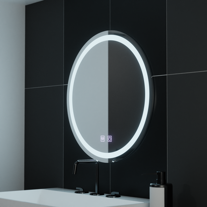 Oglinda LED Rotunda 70cm Lucea Touch Sistem Dezaburire