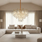 Candelabru Cristal VETRA Magno 10xE14, D60 cm, Auriu, Inaltime Reglabila, Metal si Cristal
