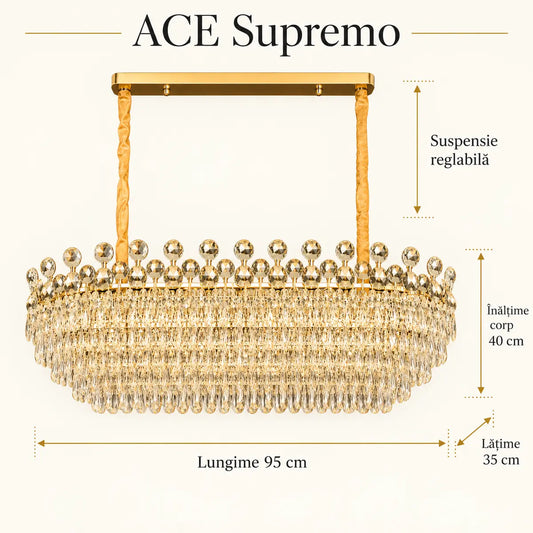 Candelabru ACE Supremo – dimensiuni 95 × 35 cm, înălțime corp 40 cm