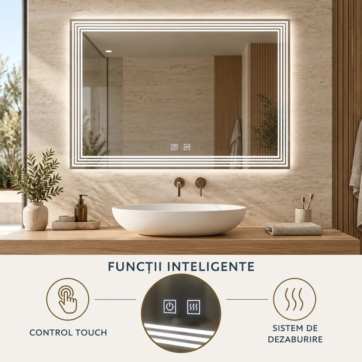 Oglinda LED ADIS - touch si dezaburire
