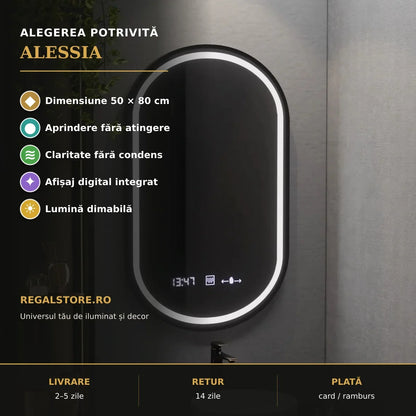 Oglindă LED Alessia 50x80 cm – beneficii