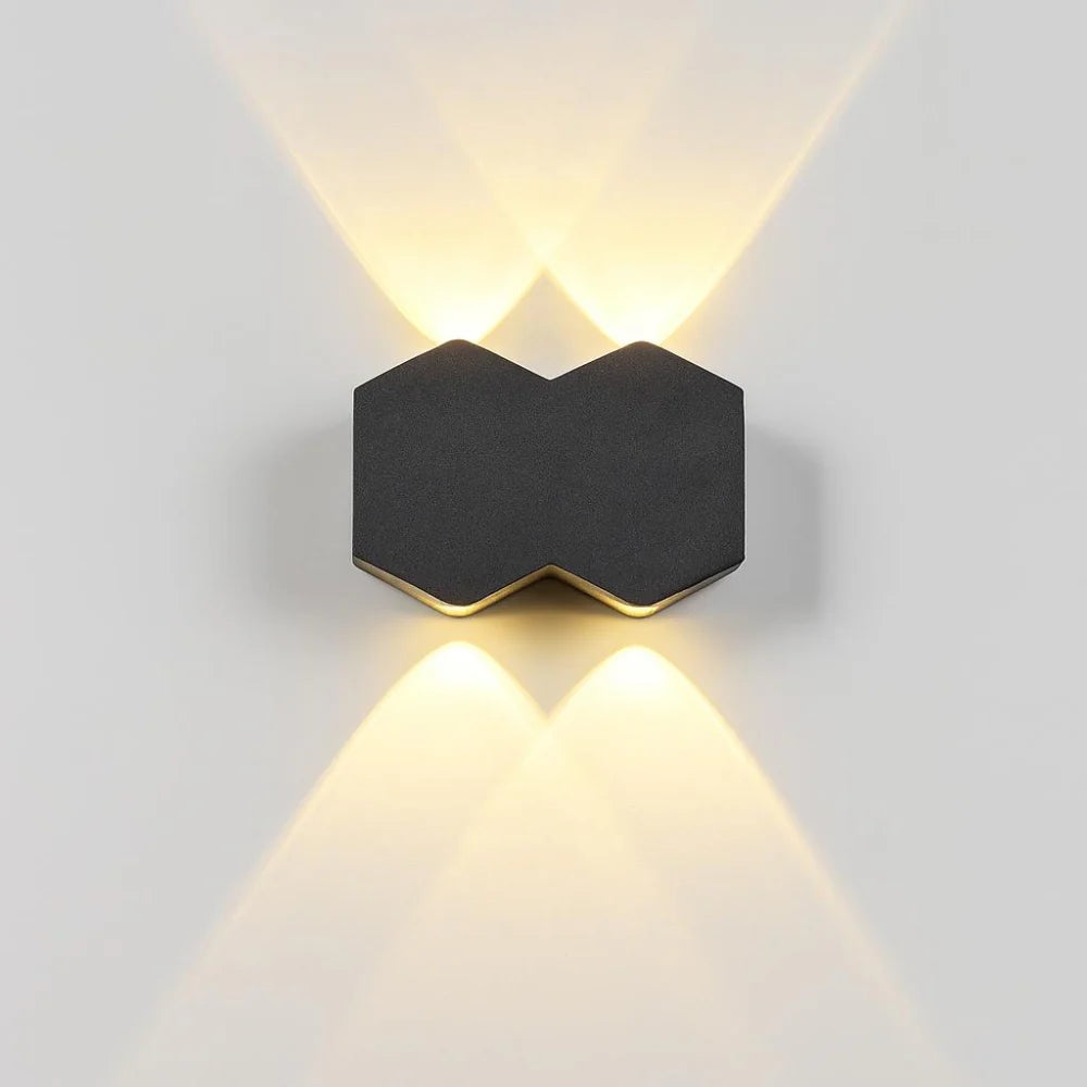 Aplica LED AX231, Exterior si Interior, 4 Surse, 10W, Negru, 3000K