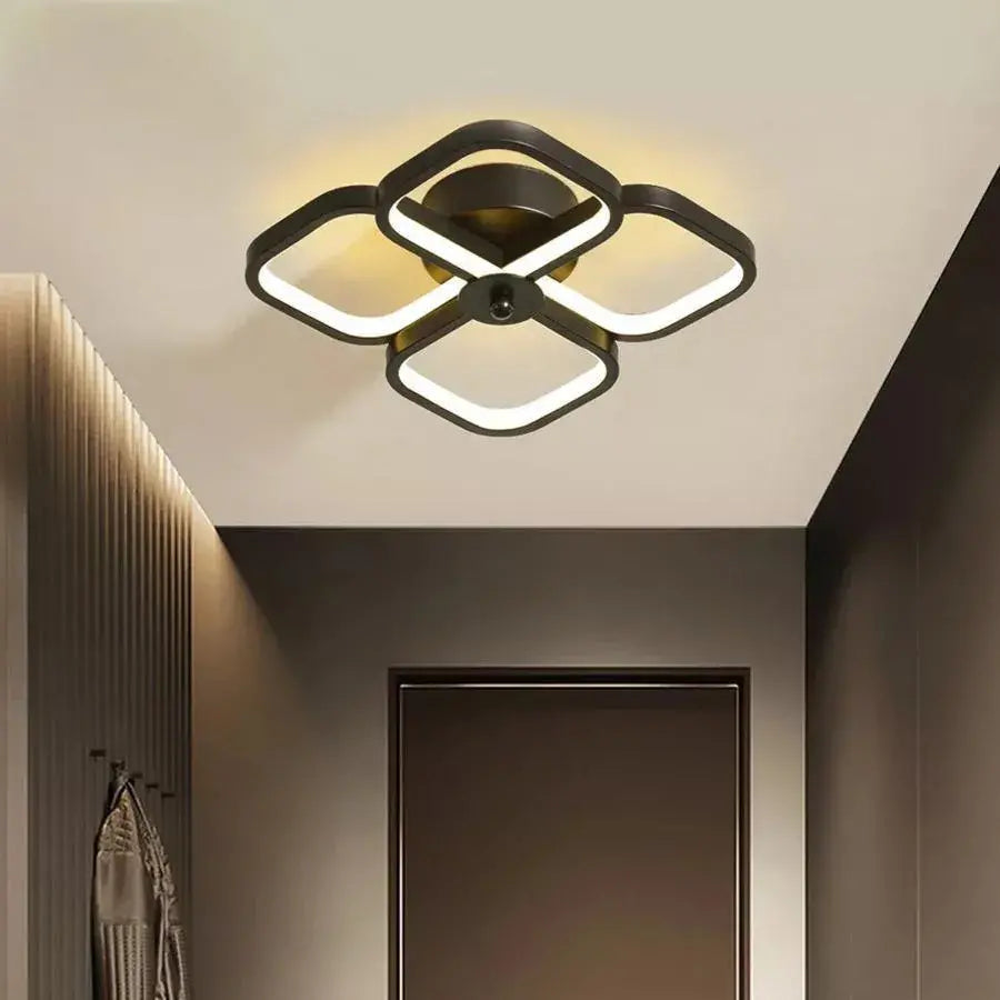 Lustra LED VERTEX Tesser, 36W, Lumina Rece/Calda/Neutra, Negru