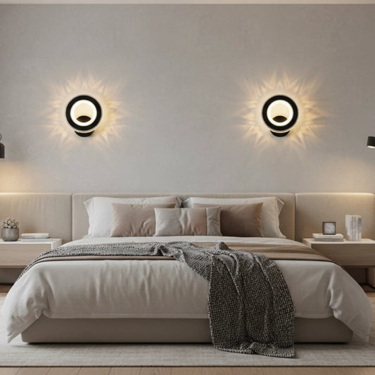 Aplica LED NOVA Rotonda, 16W, Negru & Inox, lumina Calda/Rece/Neutra