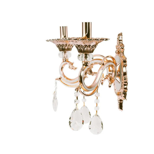 Aplica Nicholas, 2*E14, Lila cu Auriu, Metal si Cristal – aplică LED, culoare aurie – RegalStore, iluminat interior