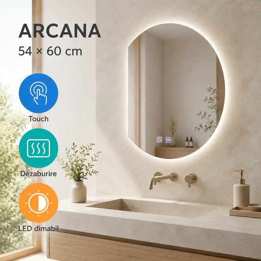 Oglindă LED Arcana 54x60 cm – prezentare premium