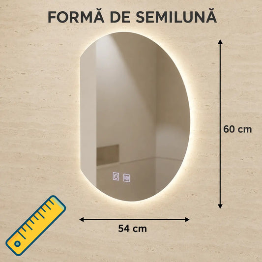 Oglindă LED Arcana – dimensiuni 54 x 60 cm