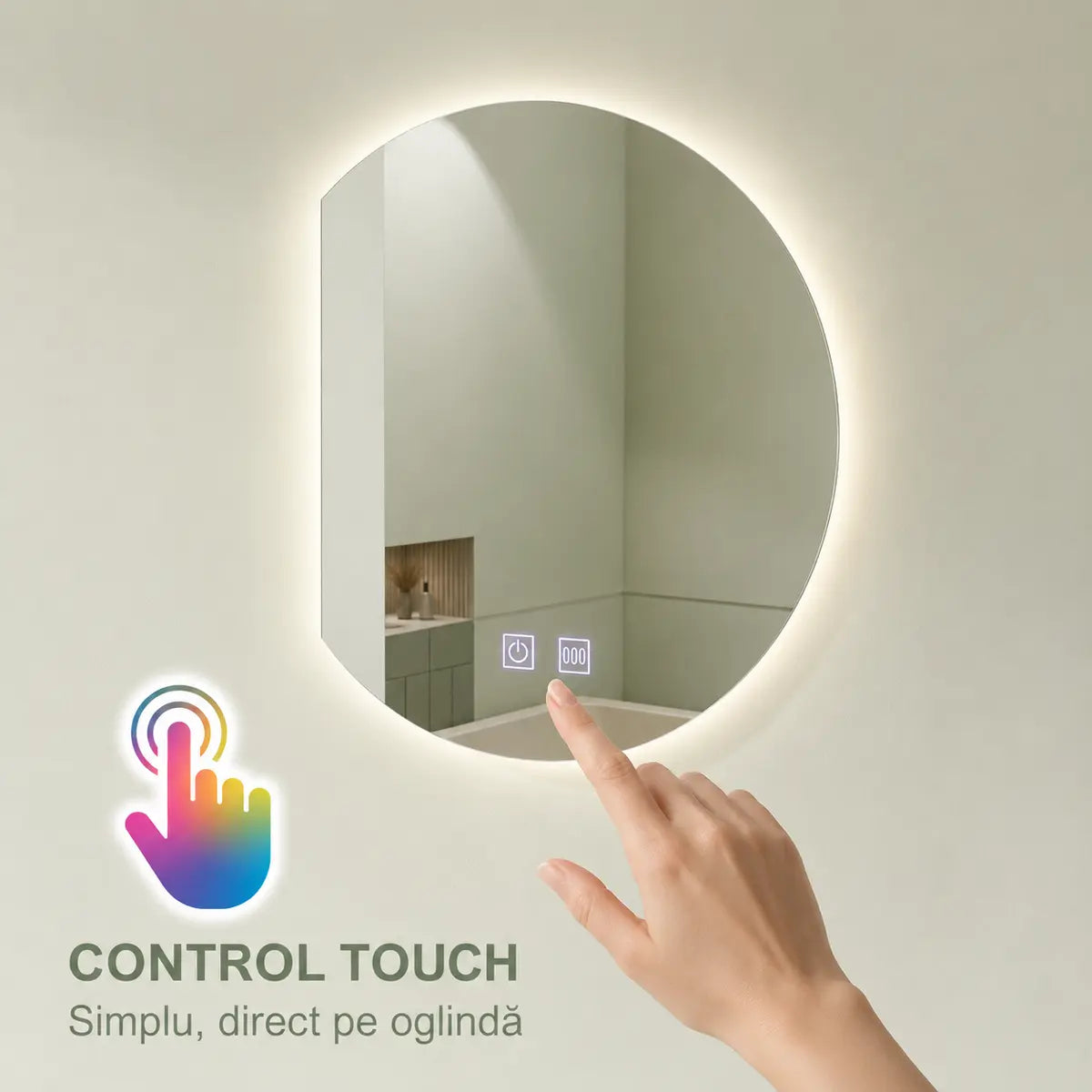 Oglindă LED Arcana – control touch