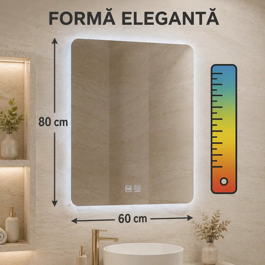 Oglindă LED ARTEA – dimensiuni 60 x 80 cm