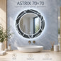 Astrix 70x70 oglinda LED cu design geometric