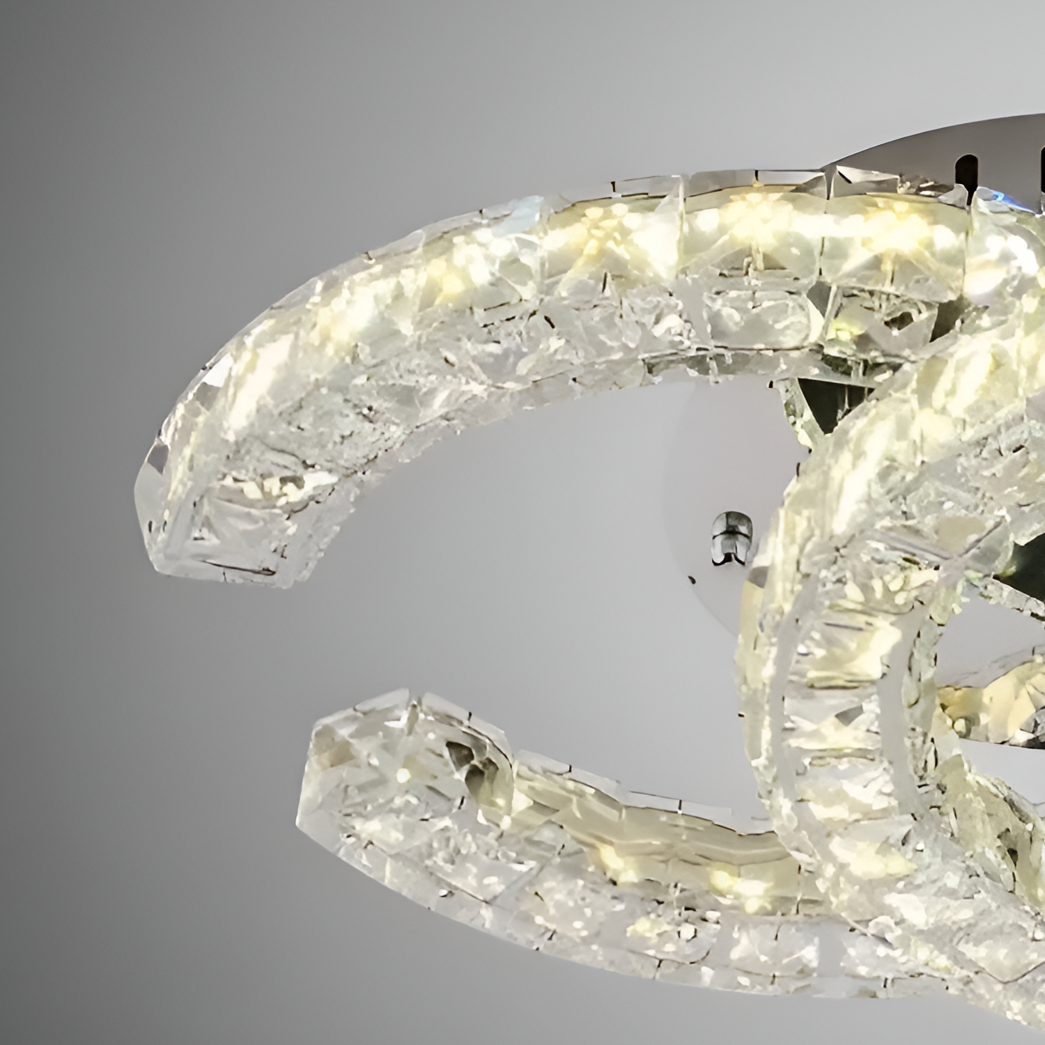 Lustra LED Cristal cu Telecomanda Shia 27W Dimabila Argintiu