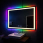 Oglinda LED Rectangulara 120x80cm Verite MotionGlow Marcello, Sistem Dezaburire, Ceas & Termometru, Dimabila W09/120X80BTRGB
