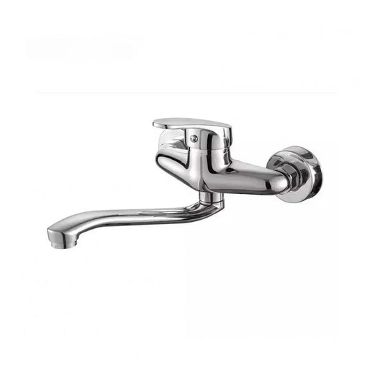 Baterie Bucatarie de Perete cu Pipa Rotativa, Aliaj, Crom, PM018 – culoare argintie – RegalStore, iluminat interior