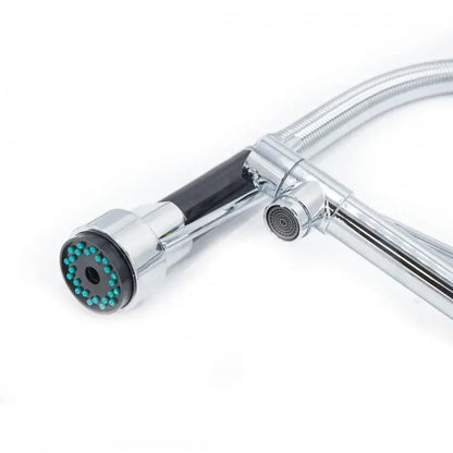 Baterie Bucatarie cu Dus Extractibil, Inox si Alama Crom, YD/301 – culoare argintie – RegalStore, iluminat interior