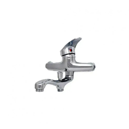 Baterie Cada Crom Lucios - Set Complet cu Pipa Pivotanta de 18cm, Para, Furtun si Excentrice Incluse – culoare argintie,