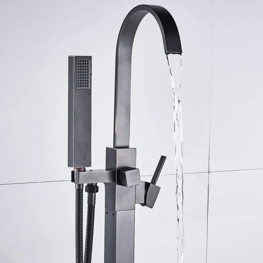 Baterie de Podea cu Cadru Patrat, Alama Sanitara, Negru, CF2036 – culoare neagră – RegalStore, iluminat interior