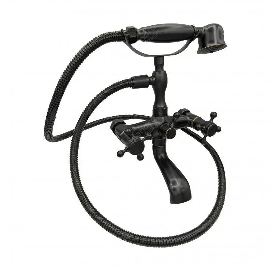 Baterie Dus cu Para si Furtun, Alama Sanitara, Negru, OD/2048 – culoare neagră – RegalStore, iluminat interior