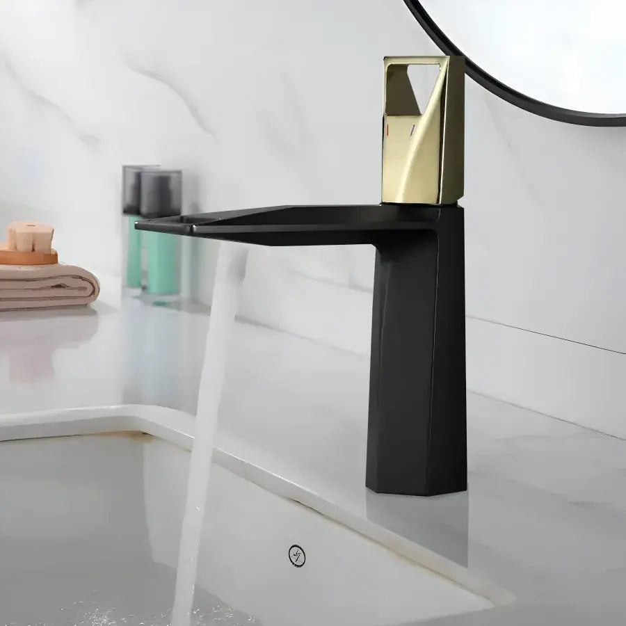 Baterie Lavoar, Alama Sanitara, Negru cu Auriu, 10107H/G – culoare aurie, culoare neagră – RegalStore, iluminat interior