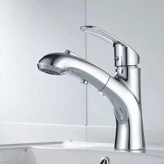 Baterie Lavoar cu Dus Extractibil, Alama Sanitara, Crom, OD/2030 – culoare argintie – RegalStore, iluminat interior