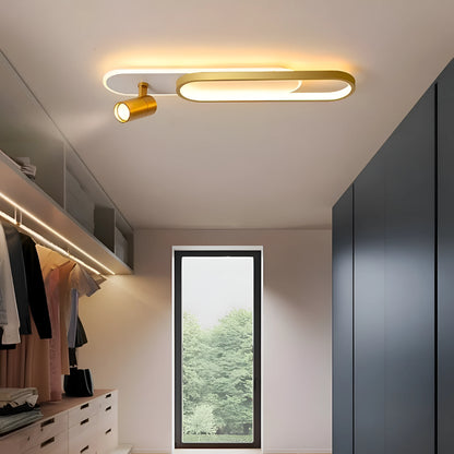 Lustra LED cu Proiector Reglabil FISSO Camilla, 49W, lumina Rece/Calda/Neutra, Auriu Lucios