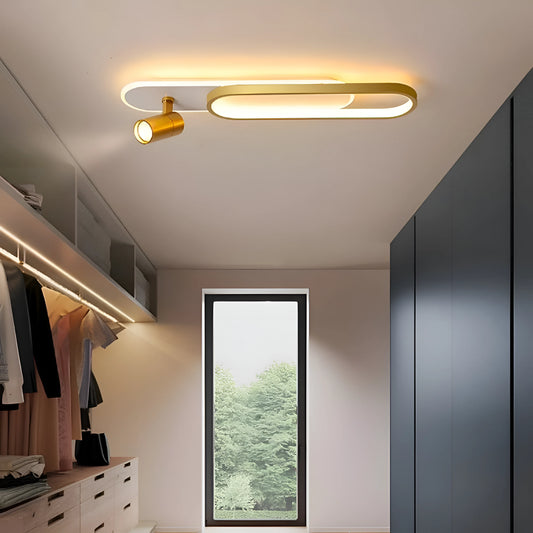 Lustra LED cu Proiector Reglabil FISSO Camilla, 49W, lumina Rece/Calda/Neutra, Auriu Lucios