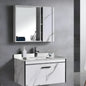 Set Mobilier pentru Baie 80x48cm 3 Piese Negru Alb