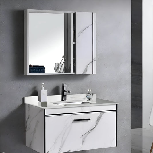Set Mobilier pentru Baie 60x48cm 3 Piese Negru Alb