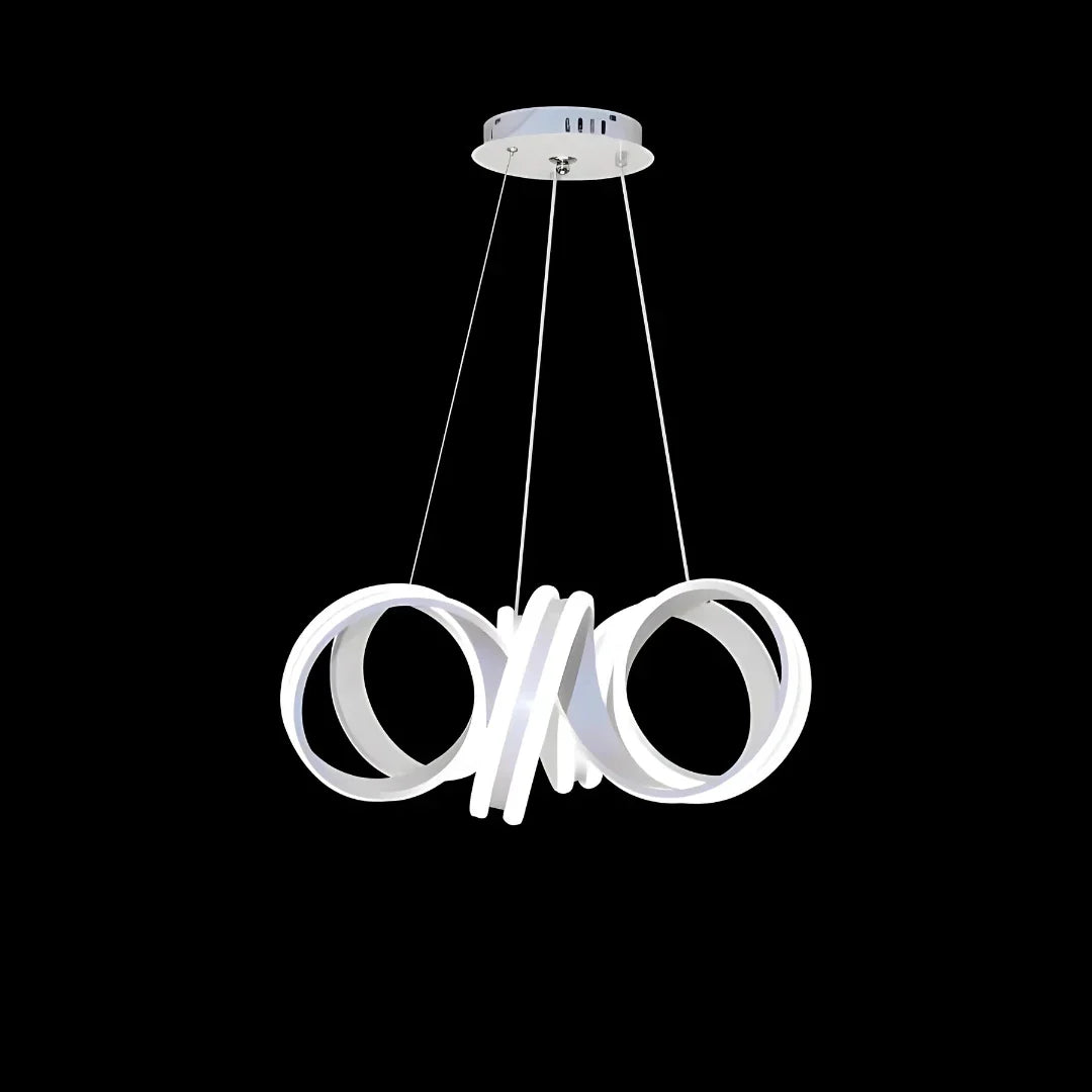 Lustra LED Suspendata cu Telecomanda INFINITY Twist, 180W, Inaltime Reglabila, Lumina Rece/Calda/Neutra, Dimabila, Alb