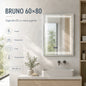 Oglindă LED Bruno 60x80 cm – prezentare premium