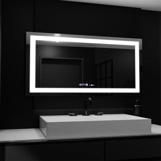Oglinda LED Rectangulara, 160x80cm, Verite MotionGlow Marcello, Sistem Dezaburire, Ceas & Termometru, Dimabila – oglindă