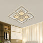 Lustra LED cu telecomanda SUSAN, 77W, 4 Patrate, lumina Rece/Calda/Neutra, Dimabila, Alb