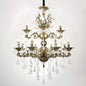 Candelabru SANSSOUCI Royal 12xE14 Metal si Cristal Inaltime Reglabila Alama Antichizata