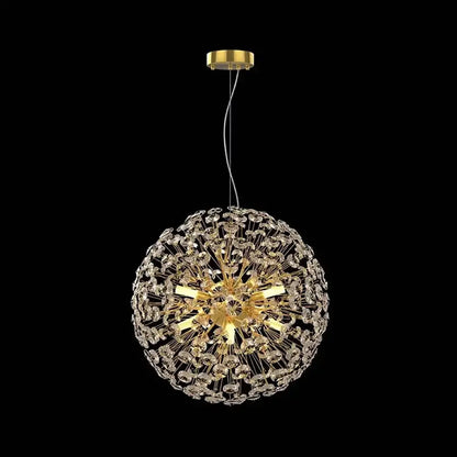 Candelabru Cristal MINUET 9x G9, Diametru 50cm, Auriu Lucios, Inaltime Reglabila