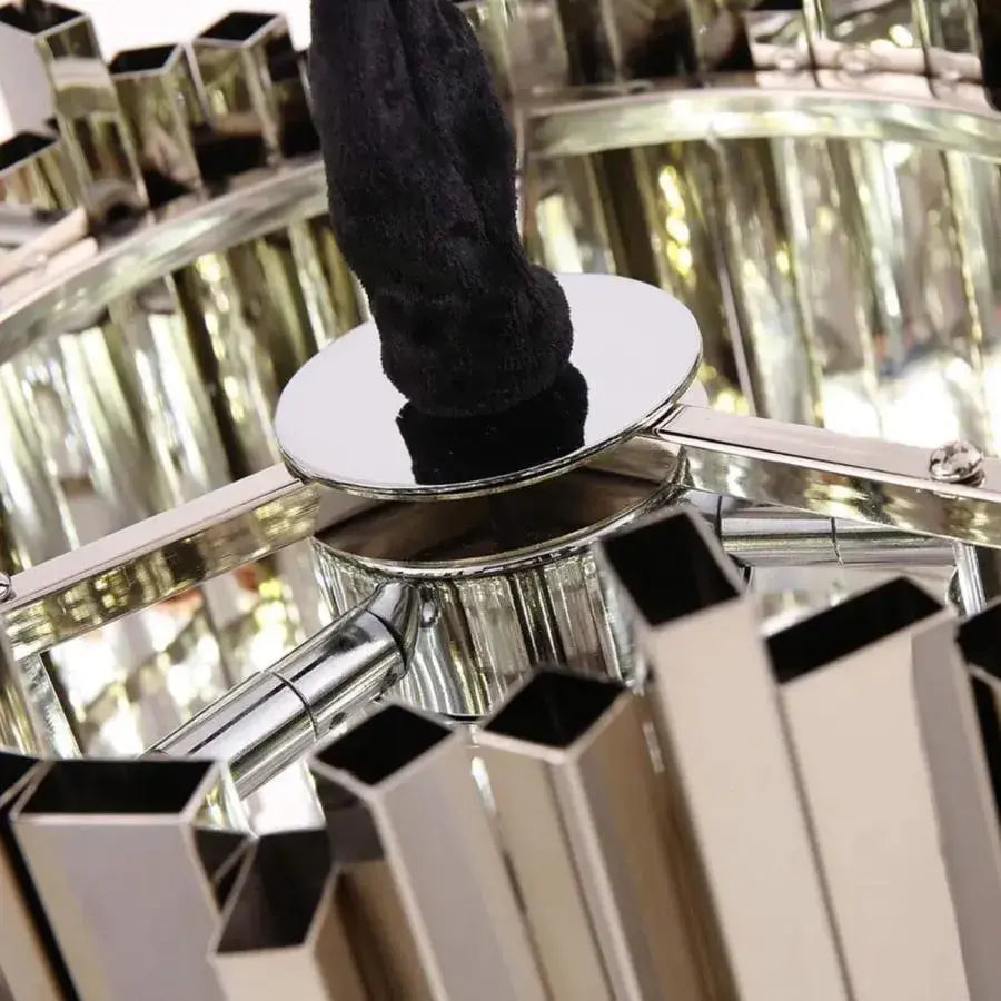 Candelabru Cristal BLOIS Eleganza 8xE14, Diametru 49cm, Argintiu, Inaltime Reglabila – culoare argintie, 49 cm – RegalSt